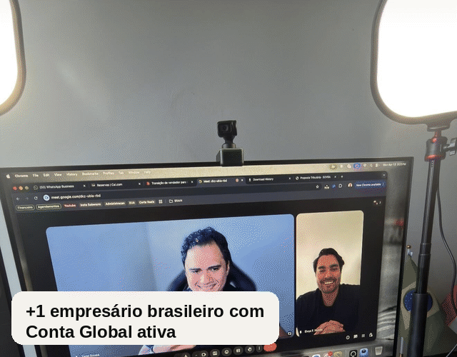 Empresário brasileiro com uma conta global ativa
